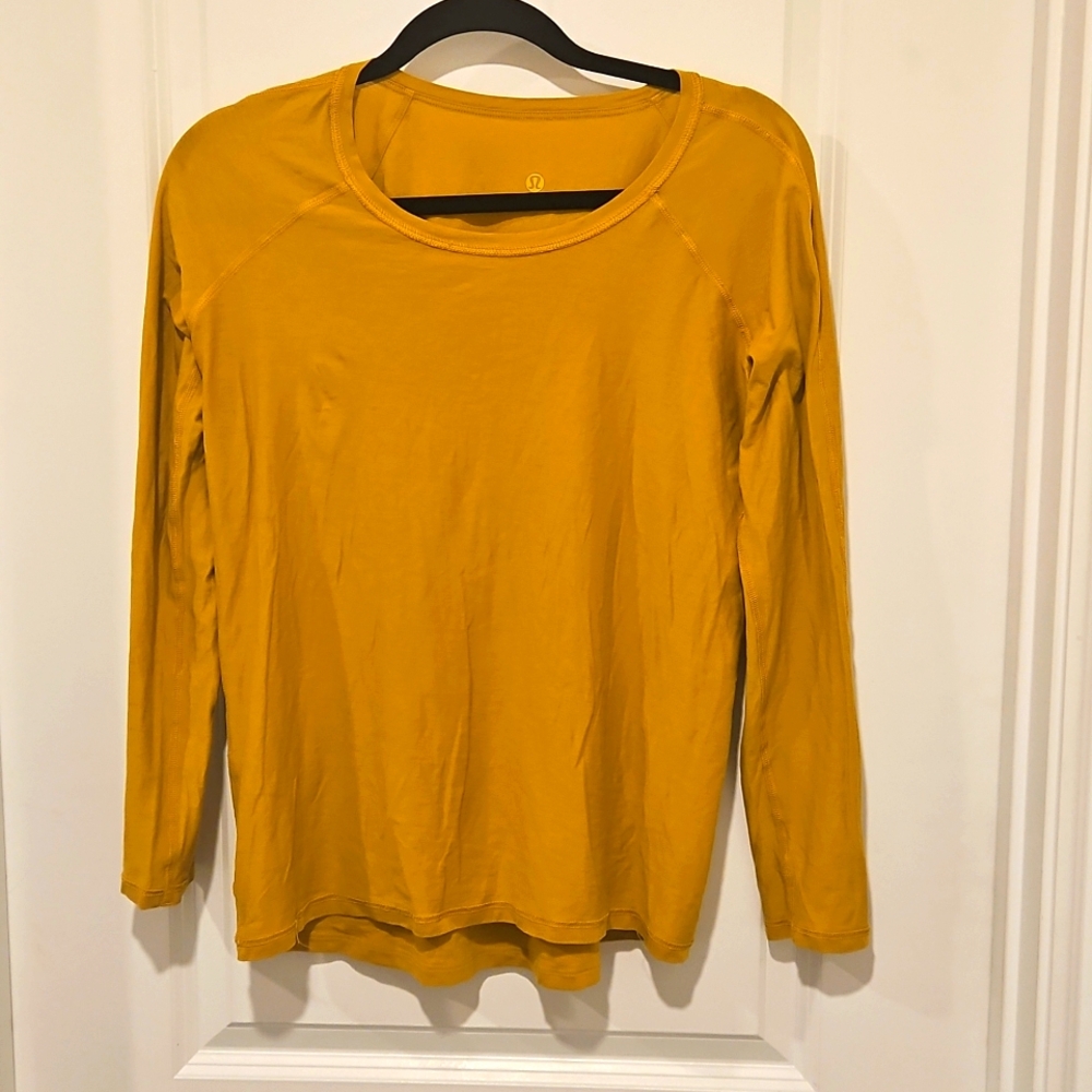 Lululemon Mustard Yellow Long Sleeve Tee Size 6